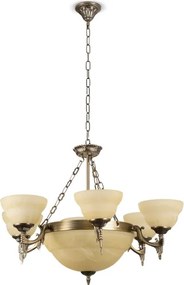 BRILAGI - Candelabru suspendat cu lanț DAHLIA 9xE27/40W/230V Ø 74 cm alamă