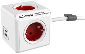 Priză 13 cm PowerCube Extended USB Schuko – Cubenest