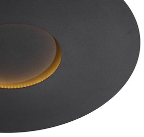 Plafonieră modernă neagră 60cm incl. LED cu 3 trepte de intensitate luminoasă - Morning