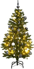 vidaXL Brad Crăciun artificial articulat cu 150 LED-uri/globuri 150 cm