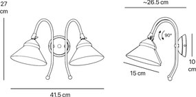 Aplica de perete stil clasic italian din alama Fiordo