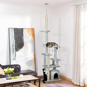 PawHut Copac pentru Pisici de Interior Turn de Joaca Centru de Activitati de Escaladare Turn de Zgariere Apartament Perne Inaltime Reglabilaaccesorii animale feline sala de gimnastica pisoi lounge mobila sufragerie | Aosom Romania