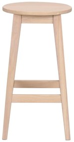Scaun de bar în culoare naturală din lemn de stejar (înălțime șezut 65 cm) Austin – Rowico