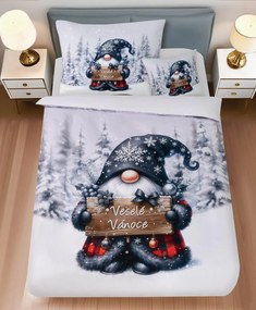 Lenjerie de pat din microsaten JOLLY GNOME alb + fata de perna 45 x 45 cm gratuită Dimensiune lenjerie de pat: 70 x 90 cm | 140 x 200 cm