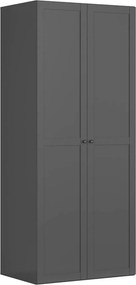 Dulap FLEX, gri grafit, PAL, cu 2 usi, 100x66x240 cm