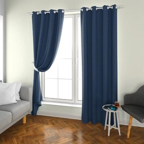 Draperie albastru închis OXFORD 140x250 cm Agatat: Inele metalice