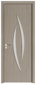 Usa Interior din MDF Novo Doors ND100, Cadru din Lemn Masiv, Geam Sablat, KIT COMPLET, Toc , Manere si balamale incluse (Culoare: Nuc, Dimensiune: 70