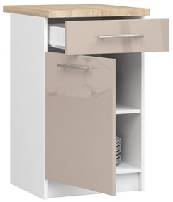Dulap inferior de bucătărie Ozara S50 SZ4 (alb + cappuccino lucios). 1071143