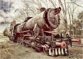 Tablou cu locomotivă istorică (70x50 cm)