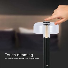 Lampă de birou LED reglabilă, reîncărcabilă, 1W, 5V, 3000K, 1800 mAh, neagră