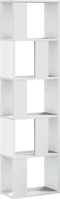 vidaXL Bibliotecă cu 5 niveluri, alb 45x23,5x162,5 cm lemn prelucrat