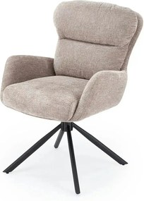 Scaun rotativ K593, gri/negru, stofa/metal, 56x54x89 cm