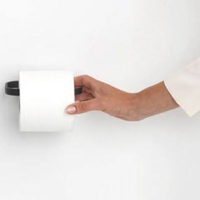 Suport hartie igienica Brabantia MindSet 1005665, Acoperit cu minerale, Elemente de fixare ascunse, Gri inchis