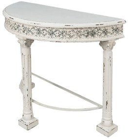 Consola alba, din lemn, aspect vintage, Clarette