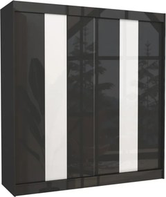 Dulap cu usi glisante 200x215 cm, Karen, ADRK Furniture (Culoare: Sonoma / Alb Lacobel)