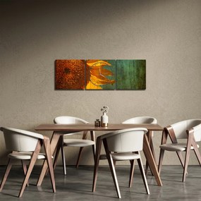 Tablou - Floarea soarelui (cu ceas) (90x30 cm)
