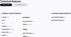 Lampadar/Lampa de podea design decorativ LUANG M Black/beige