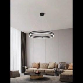Lustra LED Cu Telecomanda, Elit's, NEGRU, Design Minimalist, lumina/rece/calda/neutra intensitate reglabila, 136w