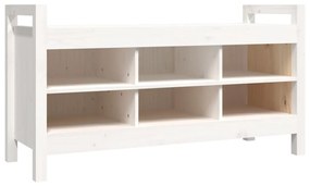 Banca de hol, alb, 110x40x60 cm, lemn masiv de pin