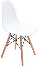 Scaune de sufragerie 4buc albe, stil scandinav Classic