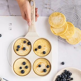 Tigaie cu 4 compartimente Klausberg KB 7823, 18,5 cm, Finisaj marmura, Inductie, Bej