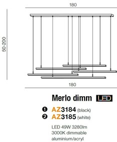 Lustra LED dimabila design modern Merlo black ZZ AZ3184