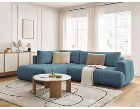 Colțar albastru extensibil/cu spațiu de depozitare (cu colț pe partea stângă/în formă de ”L”) Fuji – Bobochic Paris