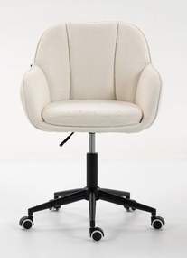 HR2055K Scaun Crem din Boucle cu Bază Neagră