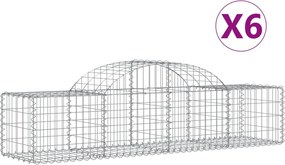 vidaXL Coșuri gabion arcuite 6 buc, 200x50x40/60 cm, fier galvanizat