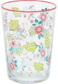 Set 4 pahare Flowers & Fruits 510 ml , roz