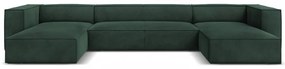 Coltar Agawa in forma de U cu tapiterie din tesatura structurala, verde inchis