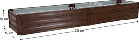 Strat înălţat de grădină, maro, oţel, NONKY TIP 6