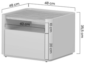 Noptieră Elivo 50 cm cu sertar - eucalipt / stejar baltic dune