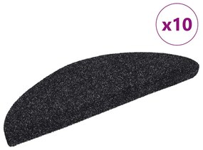 vidaXL Covorașe autoadezive pentru scări, 10 buc., 56x17x3 cm, negre, semirotunde