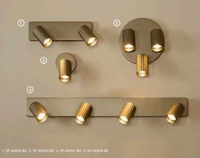 Aplica cu 4 spoturi din aluminiu canelat Anna bronz