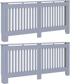 vidaXL Capac pentru radiator 2 pcs Gri 172 x 19 x 81,5cm Lemn compozit