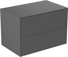 Dulap baza suspendat Ideal Standard Atelier Conca antracit mat 2 sertare cu blat 80 cm