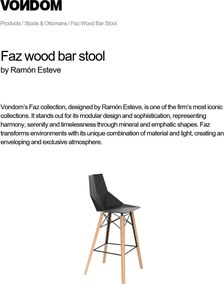 Set 4 scaune de bar de interior design modern premium FAZ CHAIR counter lemn 54303