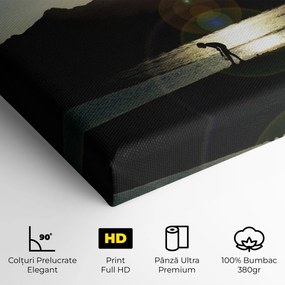 Tablou Canvas, 50x100cm, Dormitor si Living, Peisaje, Munti, Sunshine Mountain View