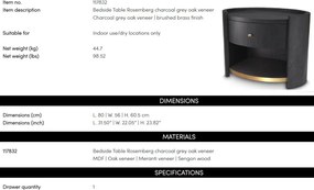 Noptiera, Masuta laterala design LUX Rosemberg