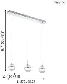 Eglo 93784 - LED Lampa suspendata MONTEFIO 1 3xLED/5W/230V