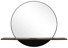 Oglinda cu raft Salmin, Pako World, Negru, 80x10x60 cm