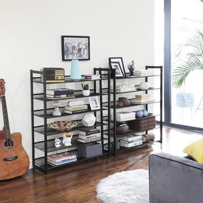 Suport Pentru Pantofi Cu 12 Niveluri, Rafturi Reglabile, Negru, 92.5 Cm