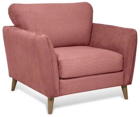 Fotoliu roz cu tapițerie din catifea reiată Paris – Scandic