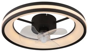 Plafonieră LED cu ventilator Globo 03650 GATIAN LED/30W/230V negru + telecomandă
