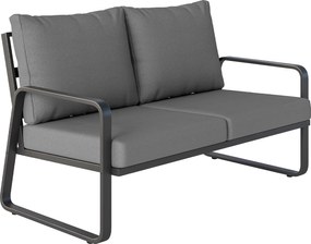 Outsunny Canapea de grădină 2 locuri cu perne groase, huse detașabile și accotoare moderne, 121x69x69cm, gri deschis | Aosom Romania