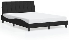3213777 vidaXL Cadru de pat cu lumini LED, negru, 140x190 cm, catifea