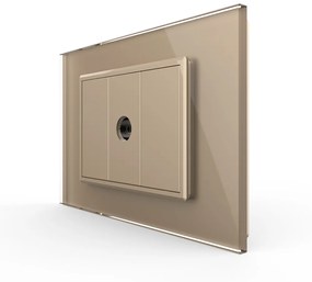 Priza Simpla TV Livolo cu Rama din Sticla – Serie Noua