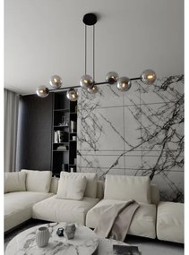 Lustră pe cablu ROSSI 8xE14/10W/230V negru/gri