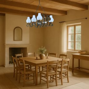 Lustră pe lanț Brilagi RUSTIC 6xE14/40W/230V fag